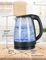 Bouilloire commerciale en verre sans fil chef 1.7l
