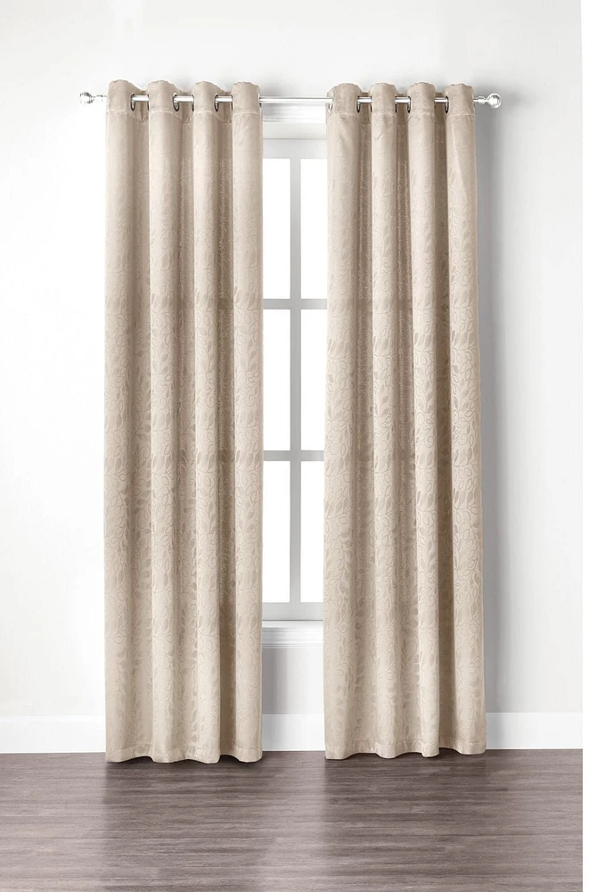 Mainstays Jacquard Panneau de fenêtre avec Motif Feuille Ivoire