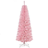HOMCOM Arbre de Noël artificiel de 1,8 m avec ouverture automatique pour fête à la maison, rose