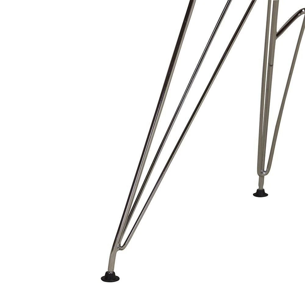 Tabouret Eiffel rose avec pieds chromés, barre (28 '' et plus), chaise tabouret idéale pour le comptoir d'îlot de cuisine. (lot de 2)
