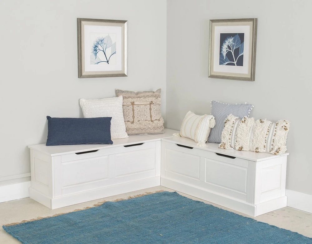 Thurman Backless Corner Breakfast Nook, White