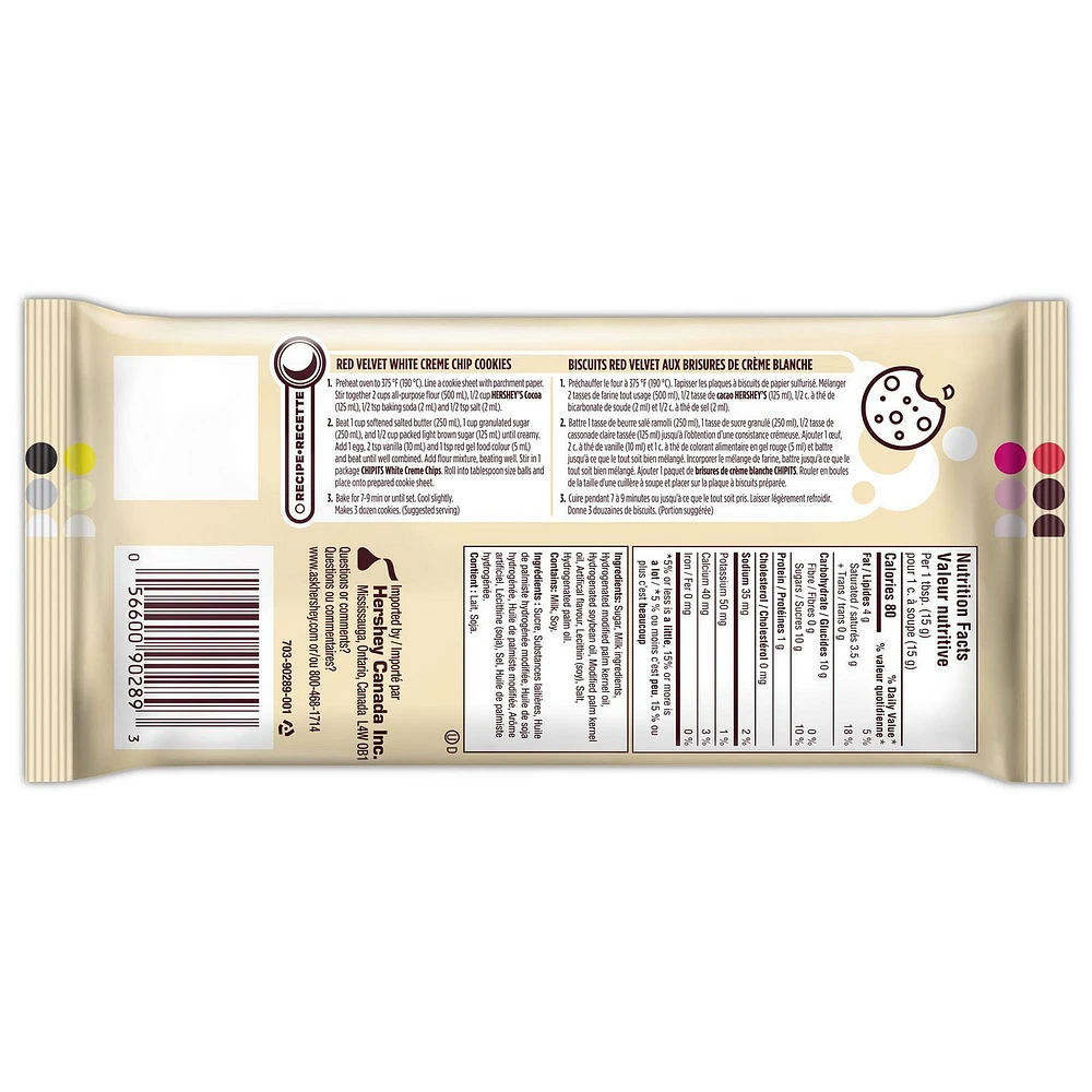 Brisures de crème blanche HERSHEY'S CHIPITS 200G