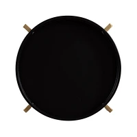 Uniek DesignOvation Valrico Black and Gold Plant Stand, Metal and MDF, 12 H x 11.4 W x 11.4 in D