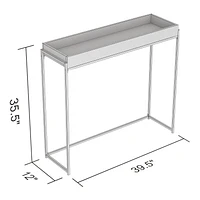 Safdie & Co. Console Table 35L Dark Grey Sunken Tray