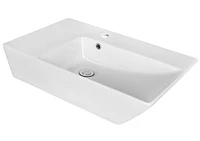 American Imaginations -in. W Above Counter White Bathroom Vessel Sink Set For 1 Hole Center Faucet AI