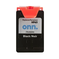 onn. Cartouche d'encre Noire remanufacturée HP 63, (360229723) Noir