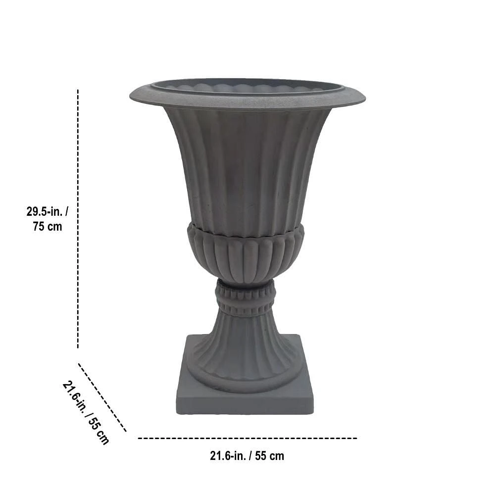 Angelo Décor MenzoMix Jardinière d'urnes Murano de 30 pouces (rouille gris foncé)