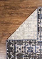 Tapis Bijou Labyrinthe marine et beige de 8 pi x 10 pi 4 po