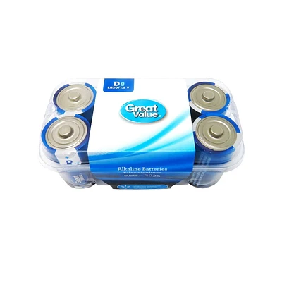 Piles alcalines D Great Value à 1,5 V en paq. de 8 Paquet de 8 piles