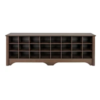Prepac 60 in W x 20.25 in H x 15.5 in D Shoe Cubby Bench, Multiple Finishes