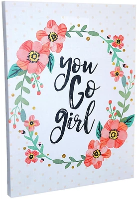 Décoration murale en toile hometrends à libellé « You Go Girl »