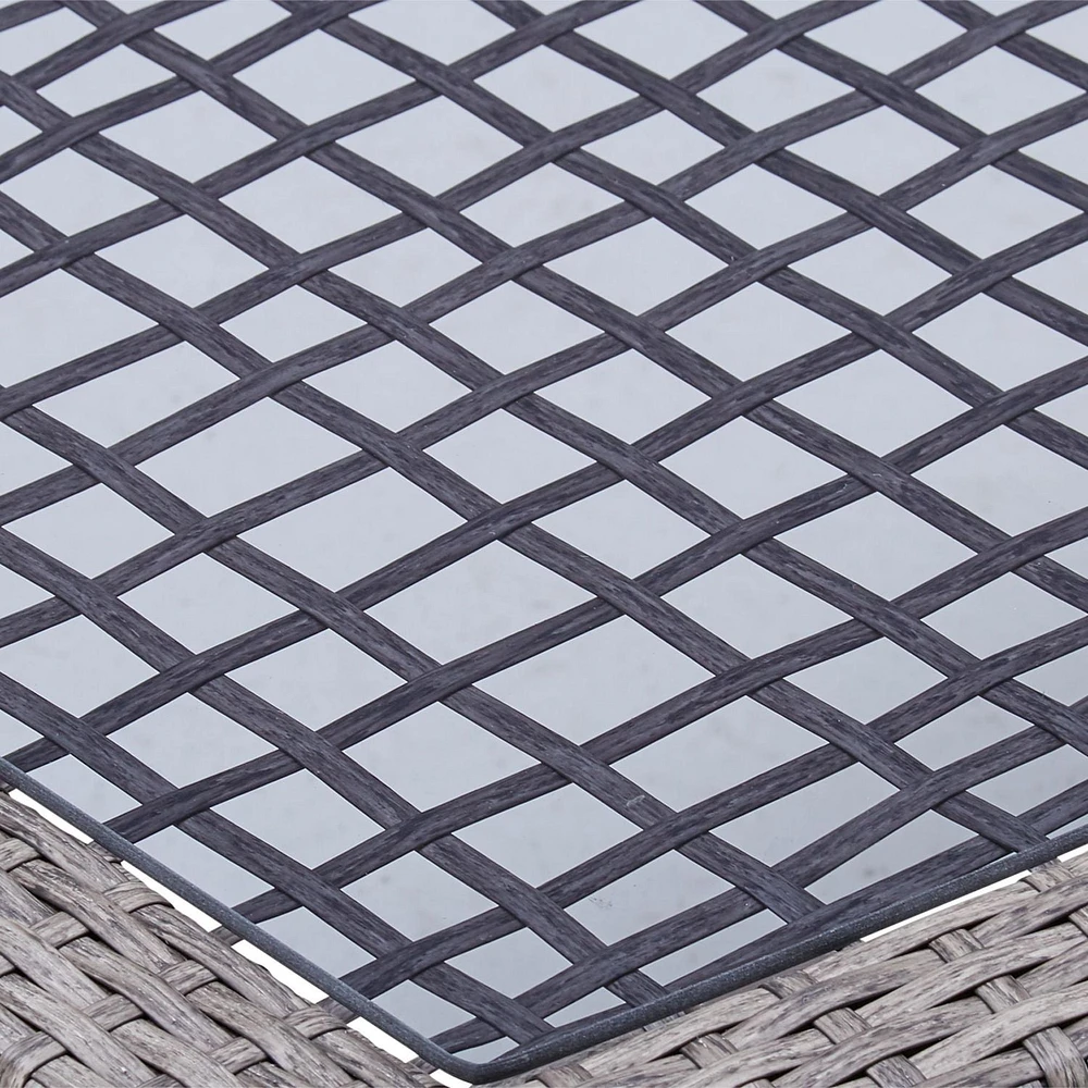 Table en osier pour patio Pebbleton Mainstays - Gris Osier tissé à la main