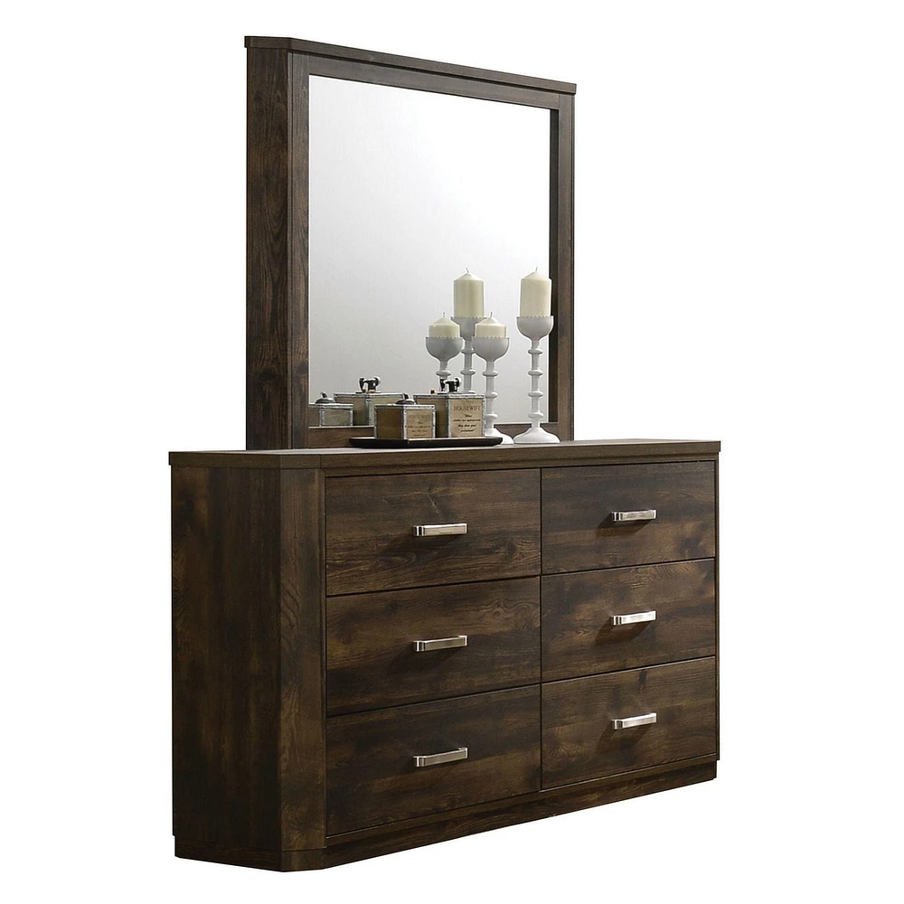 ACME Elettra Mirror in Rustic Walnut