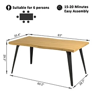 Ensemble de salle à manger 5 pièces Homy Casa avec table de 63 pouces et 4 chaises pivotantes pour salle à manger, bistrot, cuisine