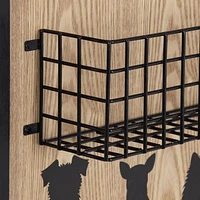 hometrends Pups Wall Organizer with Basket and Hooks, Natural/Black