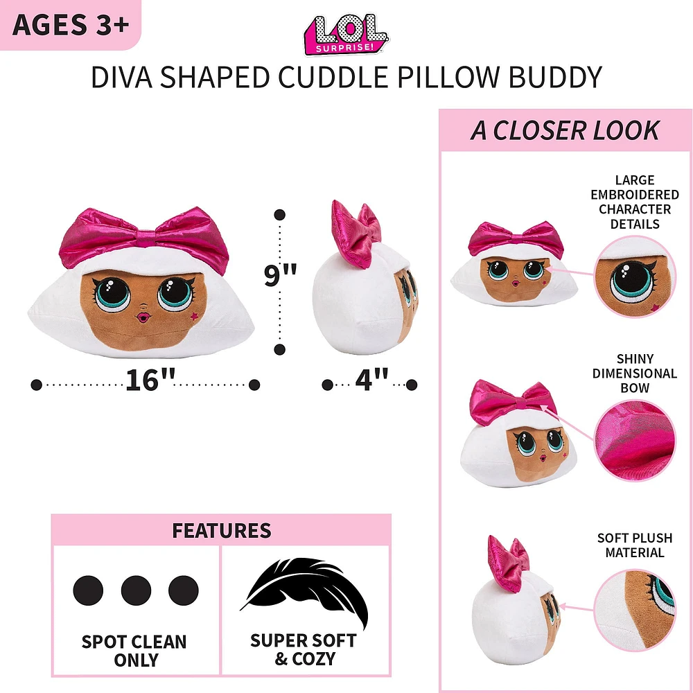 Coussin douillet L.O.L. Surprise! "Pink Bow Diva"