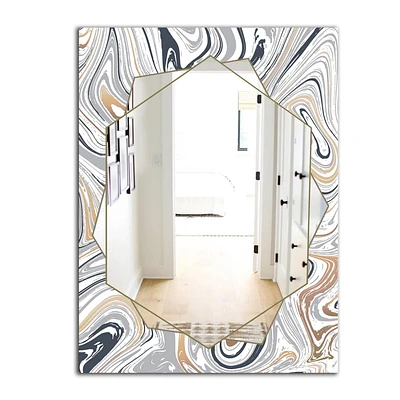 Designart 'Marbled Diamond 14' Miroir Moderne - Grand Miroir Mural Contemporain - 24x36