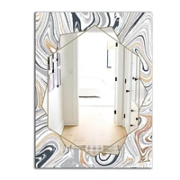 Designart 'Marbled Diamond 14' Miroir Moderne - Grand Miroir Mural Contemporain - 24x36