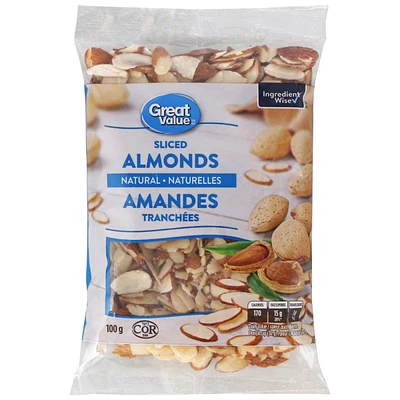 Great Value Natural Sliced Almonds, 100 g