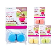 Luciano Housewares Moules à muffins en papier sulfurisé 80 pièces, multicolore, paquet de 12