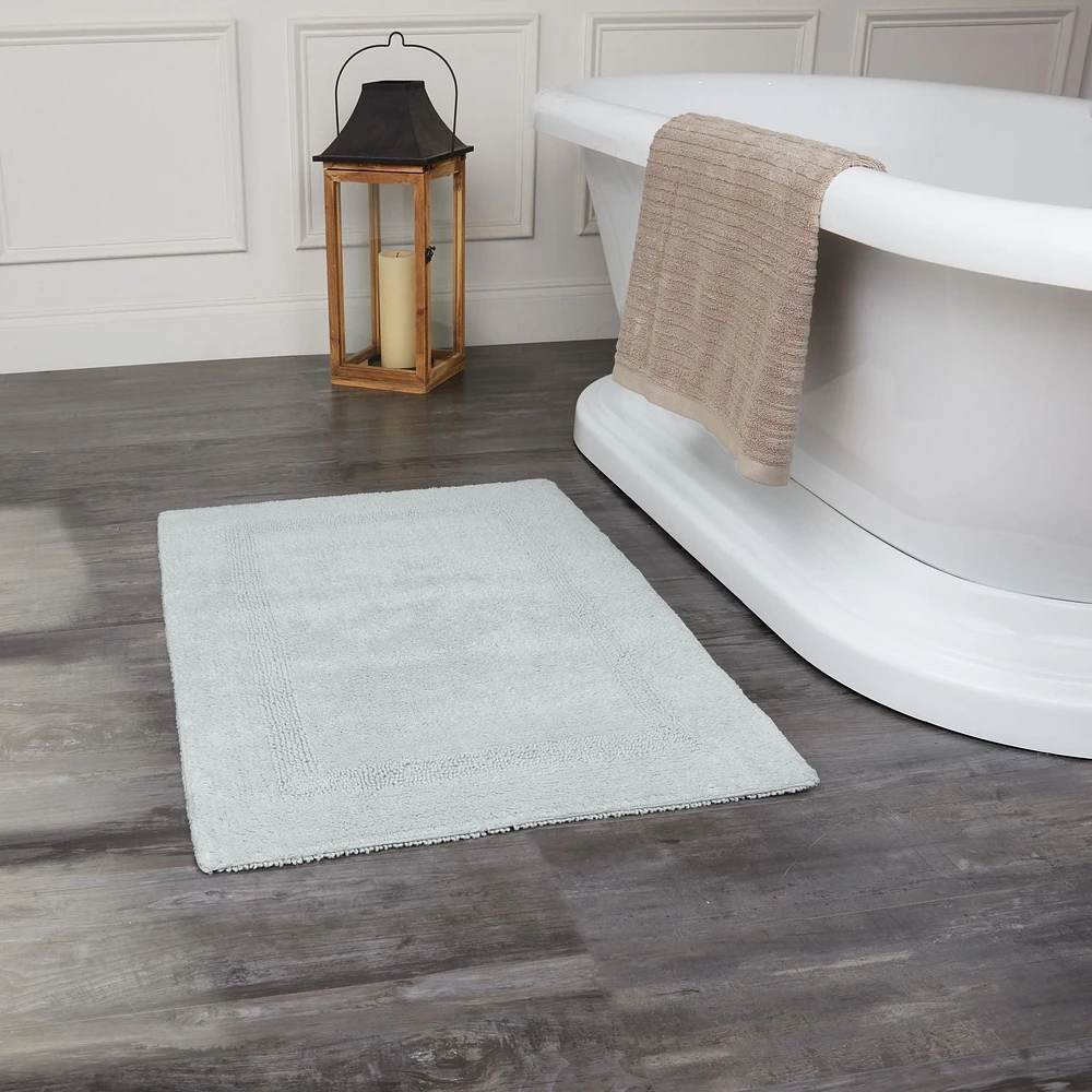 Tapis de bain en coton réversible doux et absorbant Fabstyles Basix