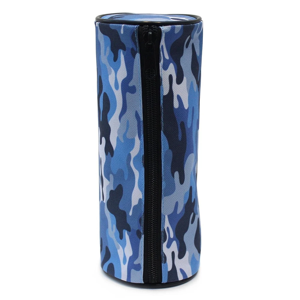 Pen+Gear Blue Camouflage Design Barrel Pencil Pouch
