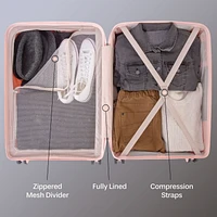 5 Piece Hardside Luggage Set: 28 Inch Spinner Suitcase, 24 Inch Rolling Luggage, 20" Carry-On Suitcase, Toiletry Kit & Expandable Tote Bag