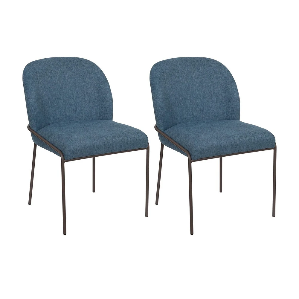 Chaises de salle à manger rembourrées à dossier haut Blakeley avec pieds en métal