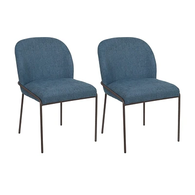 Chaises de salle à manger rembourrées à dossier haut Blakeley avec pieds en métal