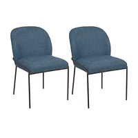 Chaises de salle à manger rembourrées à dossier haut Blakeley avec pieds en métal