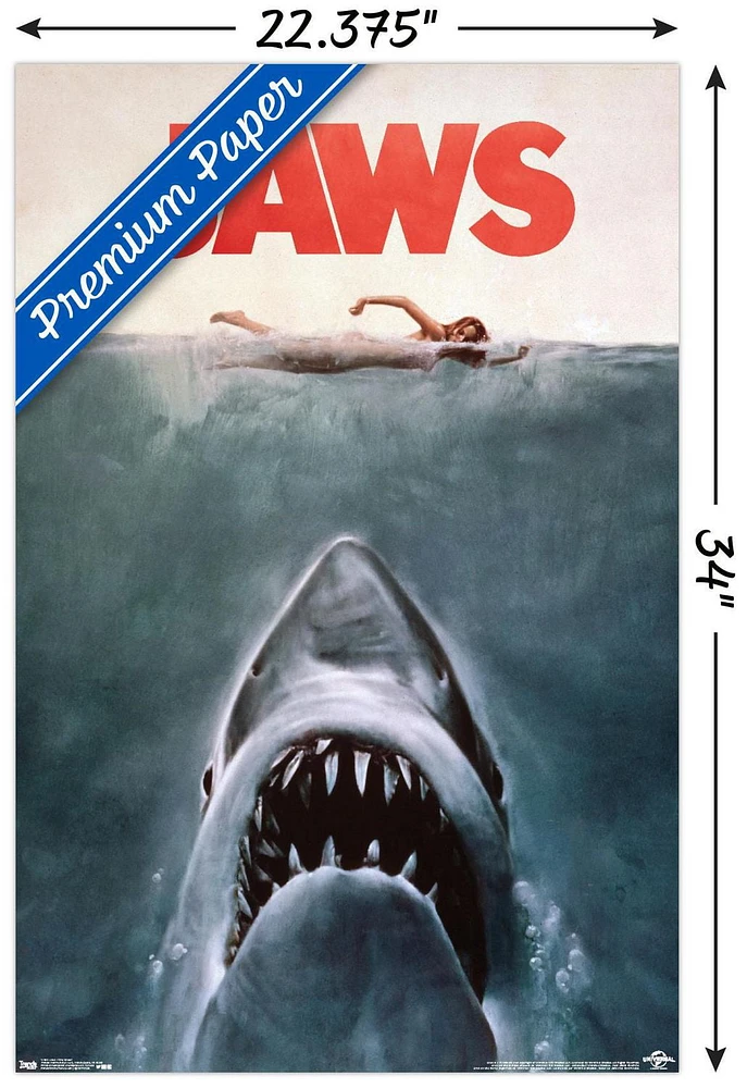 Jaws - One Sheet Wall Poster, 22.375" x 34"