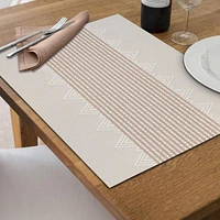 IH Casa Decor Vinyl Placemat Diamond Band White - Ensemble De 12