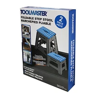 ToolMaster 2pk folding step stool. One large step stool and one small step stool.