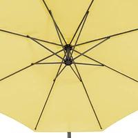 Parasol de terrasse inclinable en porte-à-faux CorLiving de 9,5 pieds avec cadre en acier et 8 bras de support