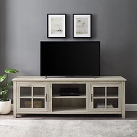 Console de télévision à porte en verre de 177,8 cm (70 po) - Bouleau