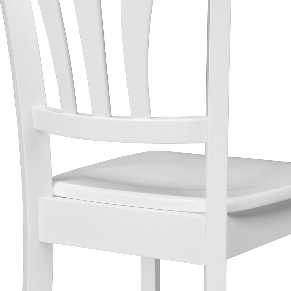 Lot de 2 chaises de salle à manger en bois massif CorLiving Dillon avec dossiers à lattes hautes - Chaises de cuisine et de salle à manger, chaises de table pour salle à manger, cuisine et salle à man