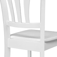 Lot de 2 chaises de salle à manger en bois massif CorLiving Dillon avec dossiers à lattes hautes - Chaises de cuisine et de salle à manger, chaises de table pour salle à manger, cuisine et salle à man