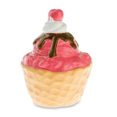 Squishies mous et doux The Orb Factory à coupe gaufre crème glacée cerise