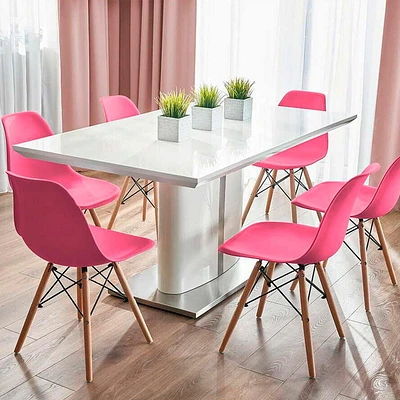 Chaise en bois rose foncé Heavenly Collection, lot de 6