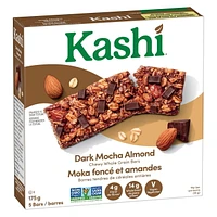 Barres tendres de céréales entières Kashi* Moka foncé et amandes, 175 g Moka foncé et amandes