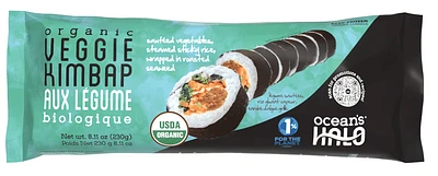 Ocean's Halo Organic Veggie Kimbap Roll, 230g, 9 pieces, 230g total