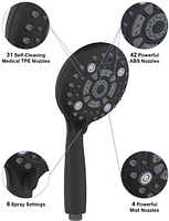 American Imaginations Wall Mount CUPC Approved Stainless Steel Shower Head In Black Color AI-34367