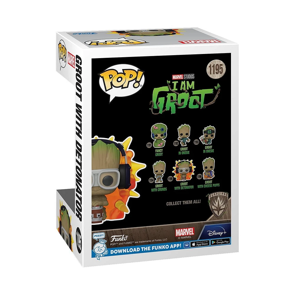 Funko Pop! Marvel: I Am Groot - Groot avec Detonator Bobblehead En Vinyle