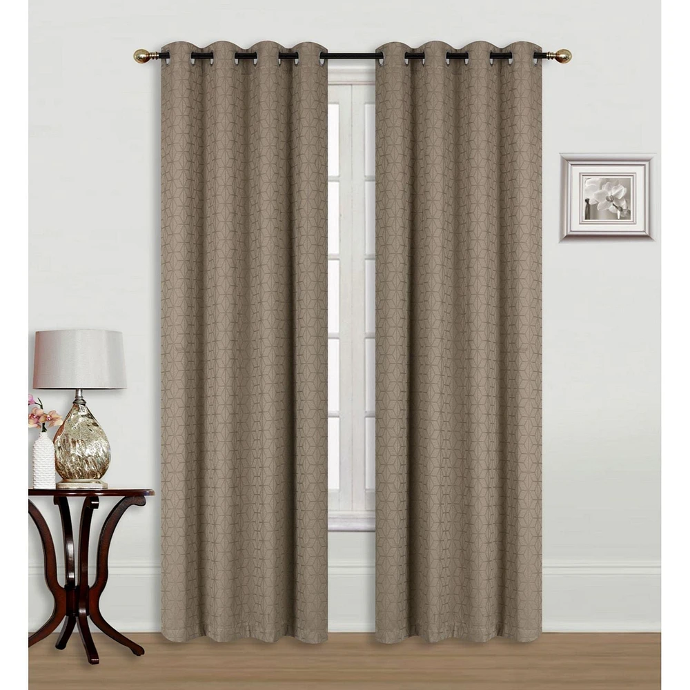 Jacquard Panneau Occultant W 8 Grom (Geo) (Or)