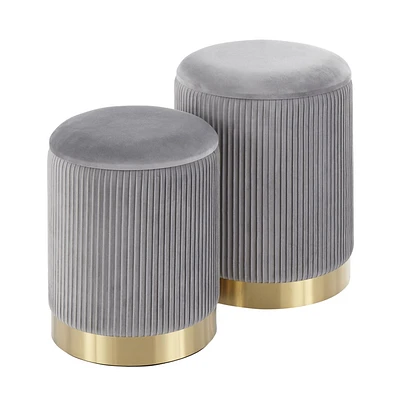 Marla Nesting Pleated Ottoman Set from LumiSource