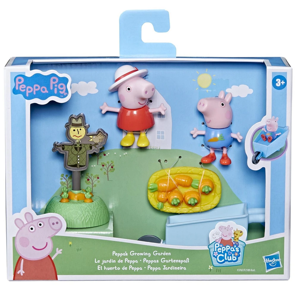 Peppa Pig Peppa's Adventures Le jardin de Peppa, jouet préscolaire avec 2 figurines et 3 accessoires, dès 3 ans