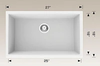 American Imaginations 27-in. W CSA Approved White Granite Composite Kitchen Sink With 1 BowlAI-34564