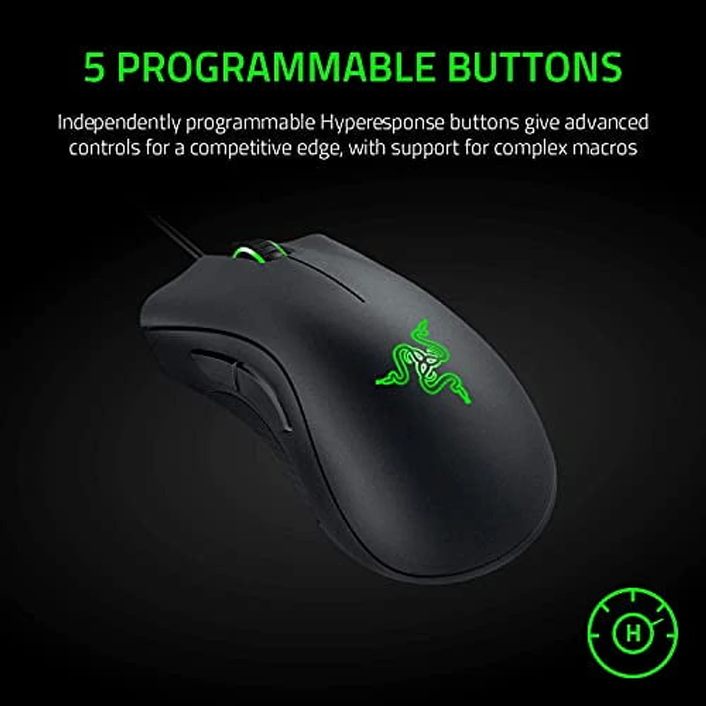 Razer DeathAdder Essential - Mouse - ergonomic - right-handed - optical - 5 buttons - wired - USB - black