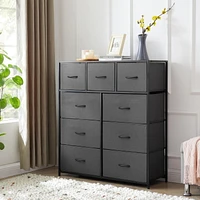 MS Commode en tissu à 9 tiroirs, Gris