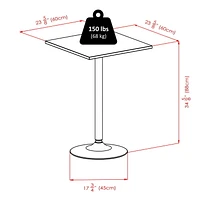 20522 Winsome Obsidian Table de salle à manger carrée au fini noir